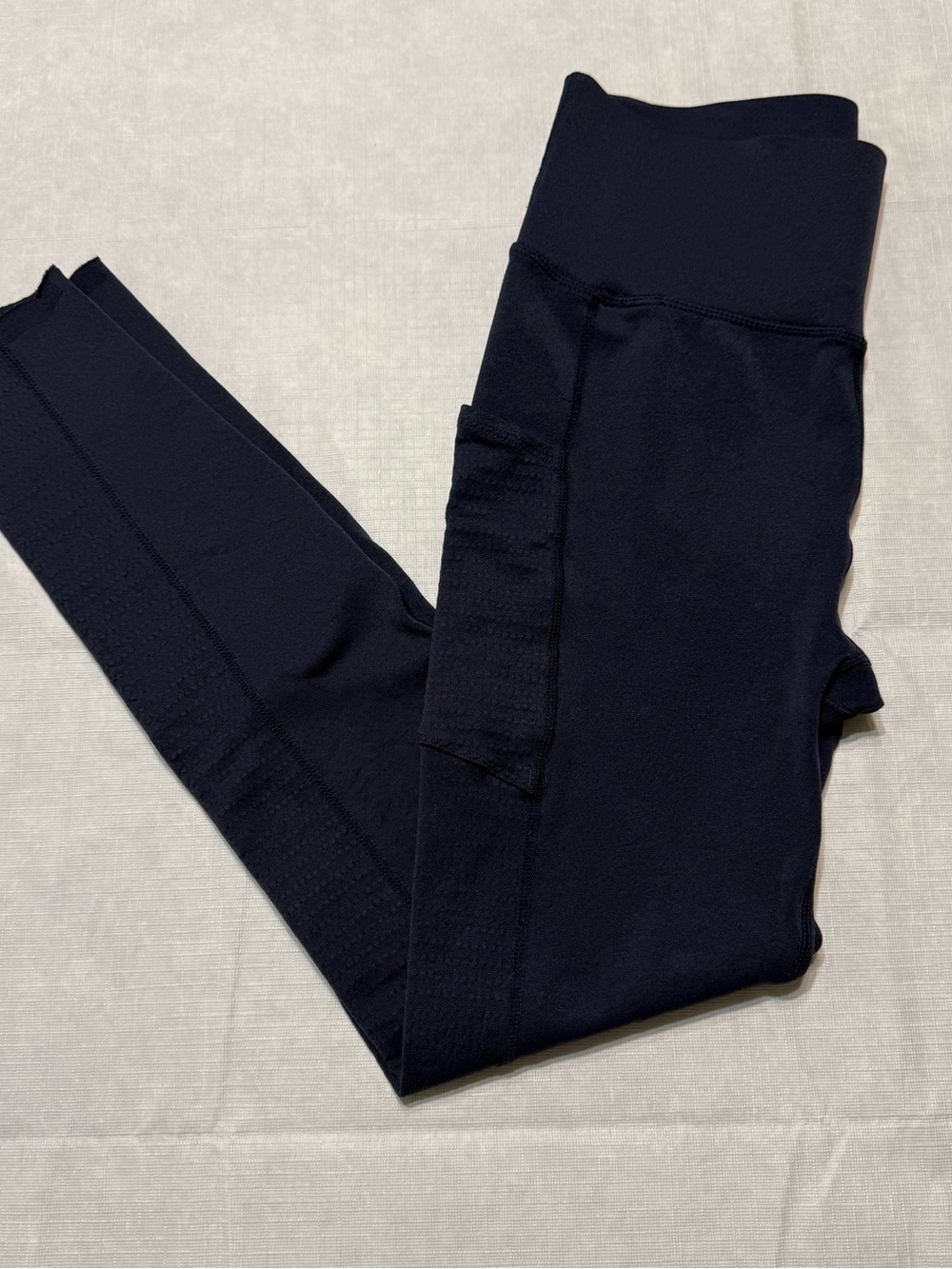 Fabletics Sculptknit Navy High-Waist Performance Leggings with Side Pockets